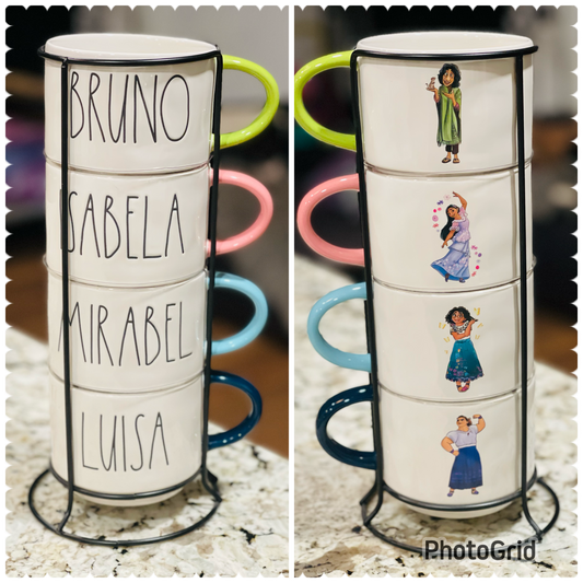 New Rae Dunn Disney Encanto movie coffee mug stacker set