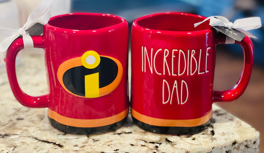 New Rae Dunn RED ceramic INCREDIBLE DAD coffee mug