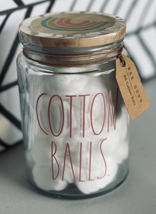 New Rae Dunn glass large Apothecary Jar Bathroom Decor