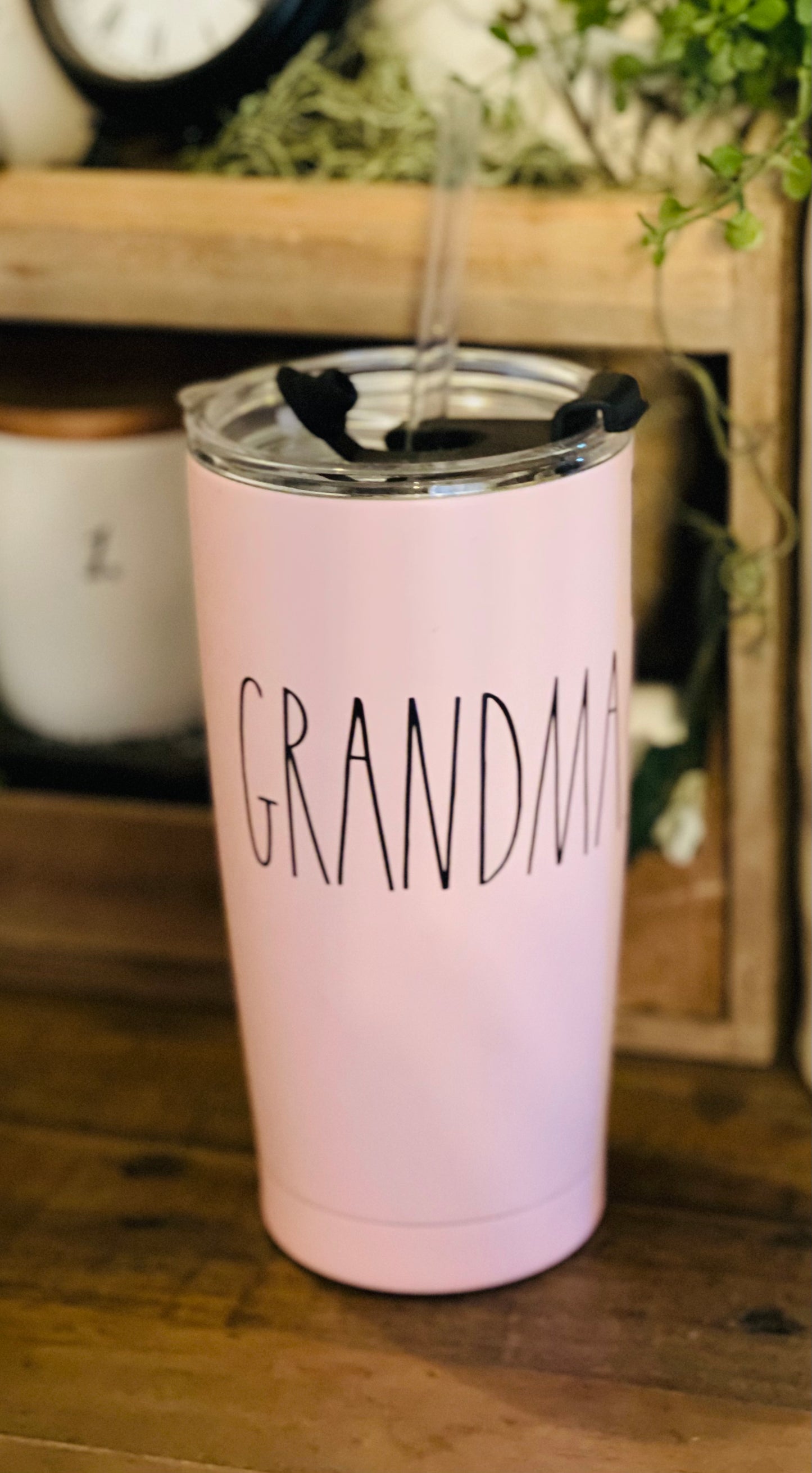 New Rae Dunn pink stainless 17oz drink cup GRANDMA