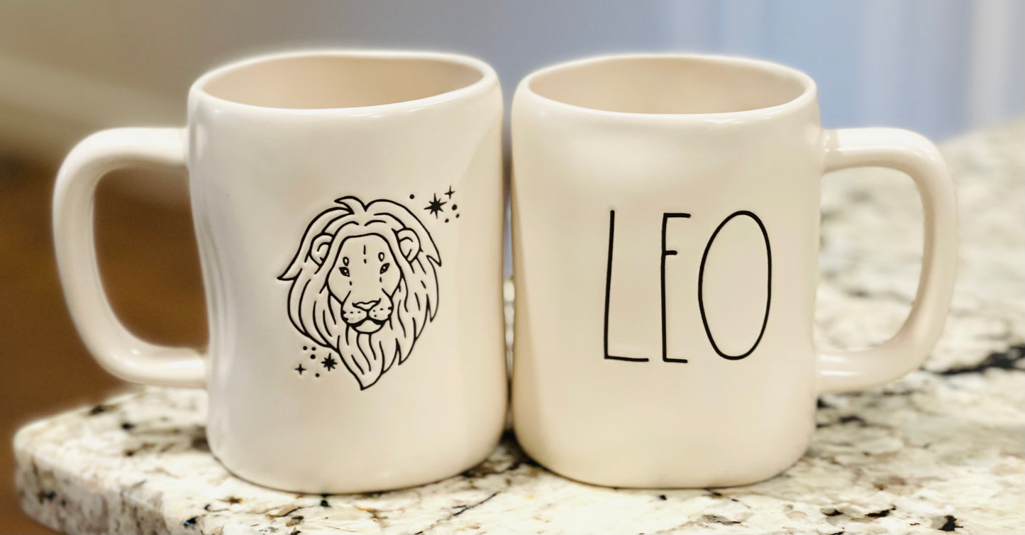 New Rae Dunn ceramic coffee mug LEO