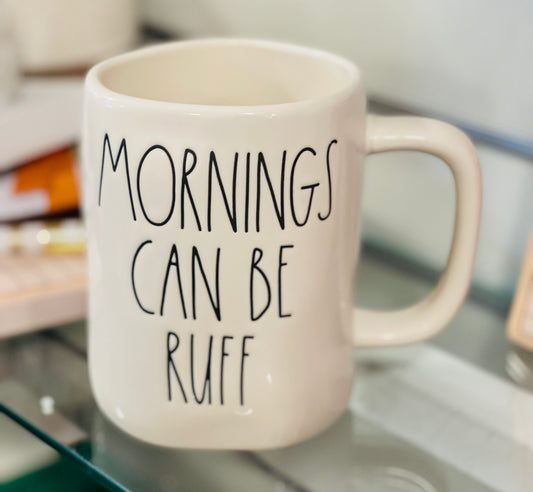 New Rae Dunn ceramic coffee mug-MORNINGS CAN BE RUFF