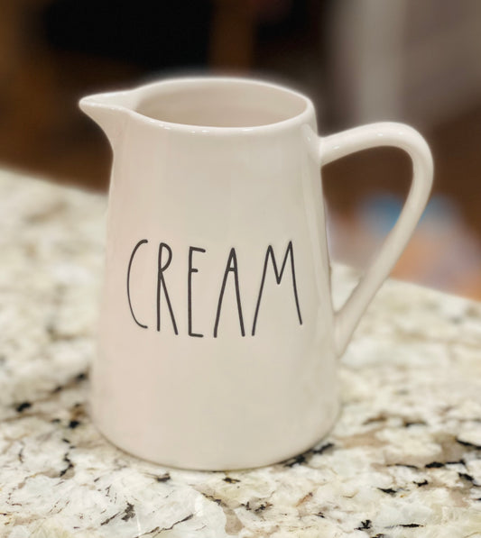 New Rae Dunn white ceramic mini CREAM pitcher