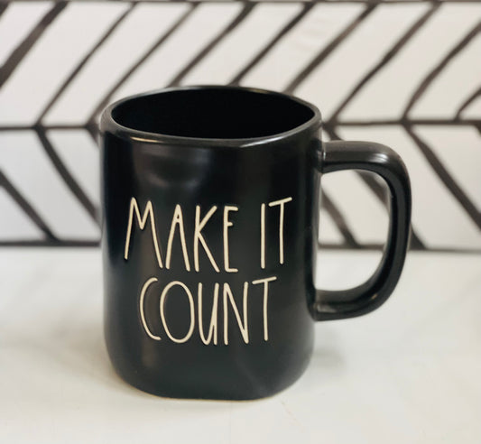 New Rae Dunn ceramic coffee mug-MAKE IT COUNT