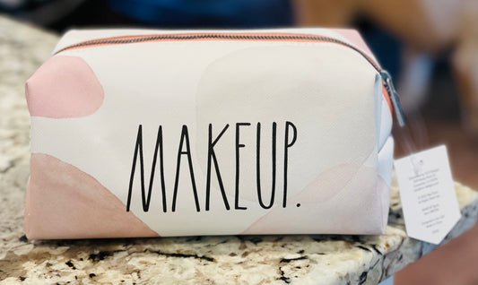 New Rae Dunn peach bubbles MAKEUP cosmetics bag