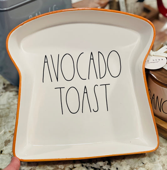 New Rae Dunn ceramic AVOCADO TOAST plate