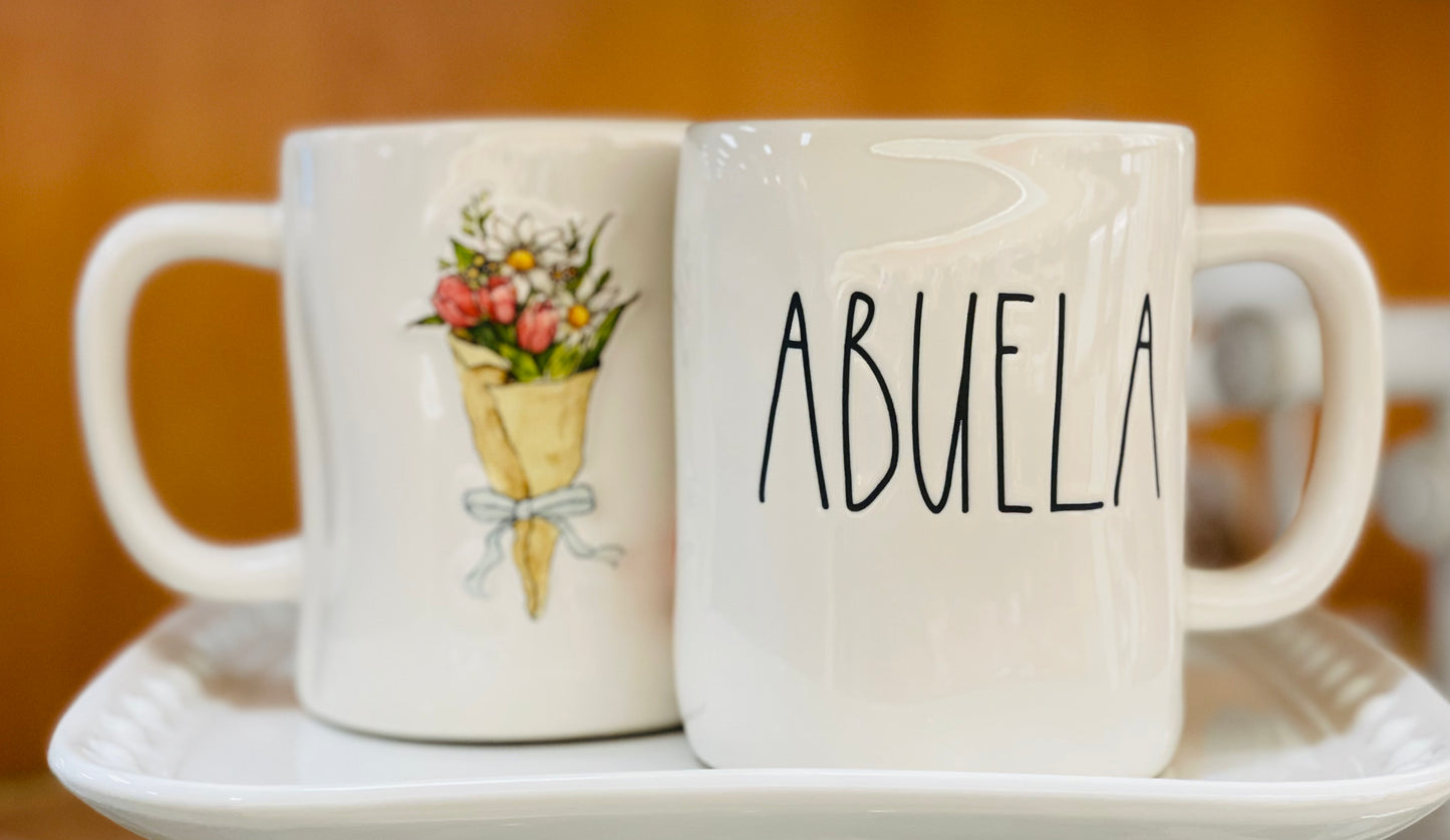 New Rae Dunn white ceramic ABUELA coffee mug