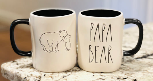 New Rae Dunn ceramic coffee mug PAPA BEAR