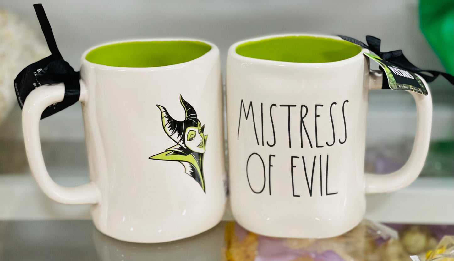 Rae Dunn ceramic SNOW WHITE  coffee movie mug MISTRESS OF EVIL