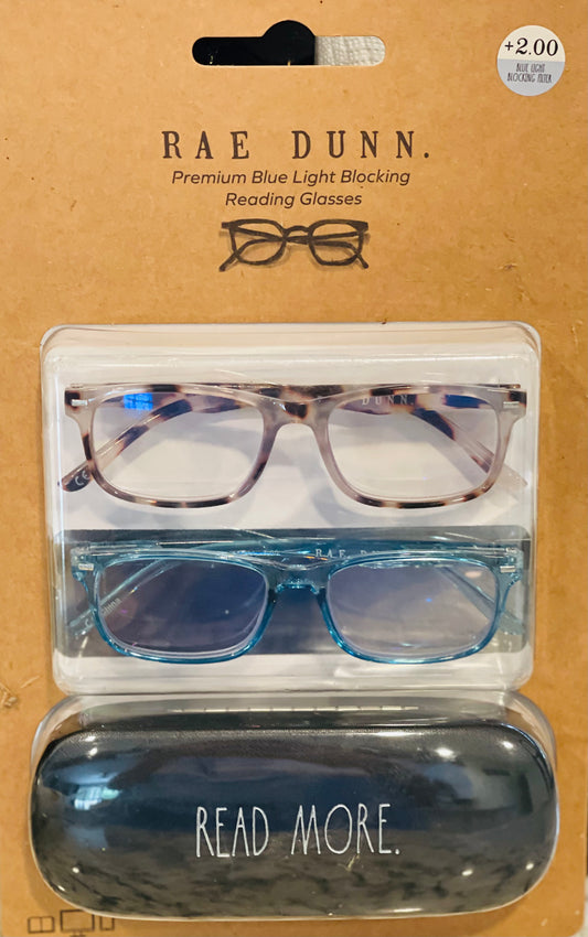 New in box Rae Dunn Premium light blocking Reading Glasses-READ MORE 2.0