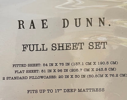 New Rae Dunn FULL size sheet set -lemon print 100% polyester SLEEP