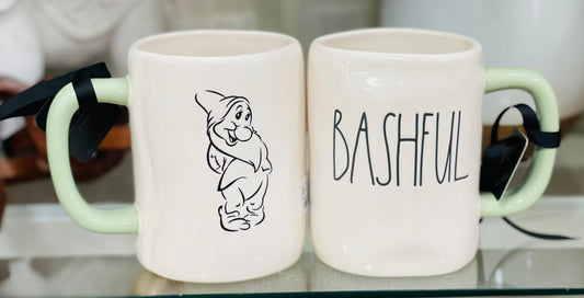 New Rae Dunn ceramic Snow White movie line coffee mug BASHFUL