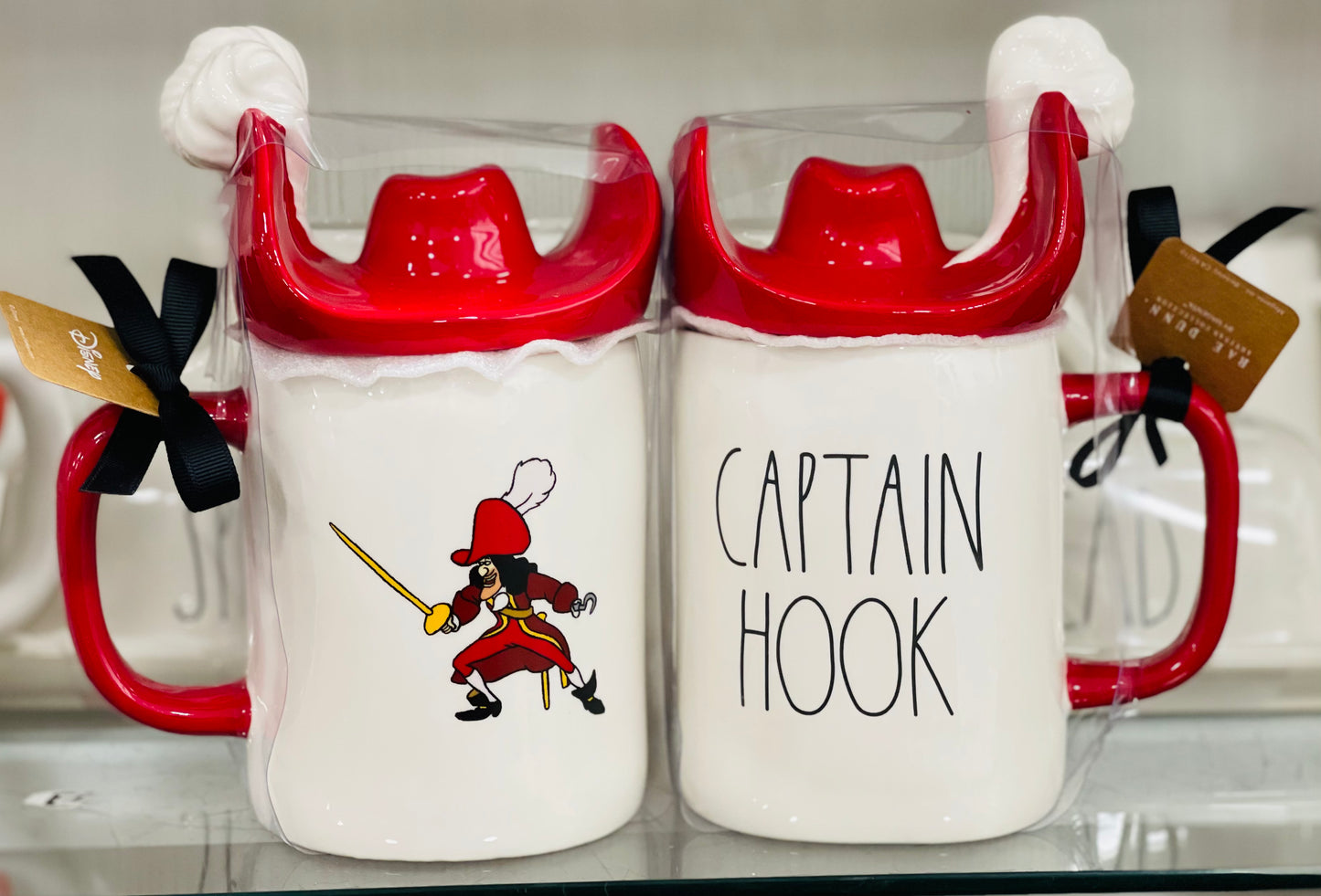 New Rae Dunn Disney Peter Pan movie coffee topper mug CAPTAIN HOOK