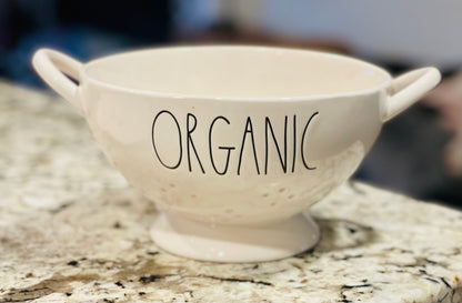 New Rae Dunn white ceramic ORGANIC colander