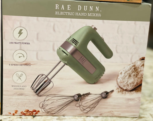 New Rae Dunn hand Electric mixer -green