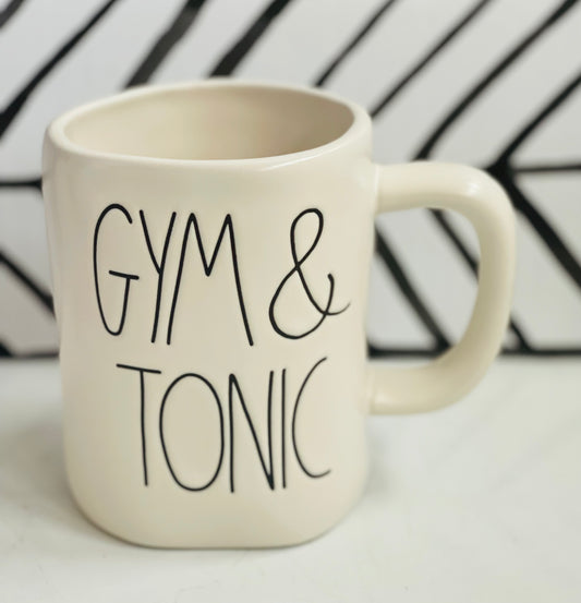 New Rae Dunn ceramic coffee mug-GYM & TONIC