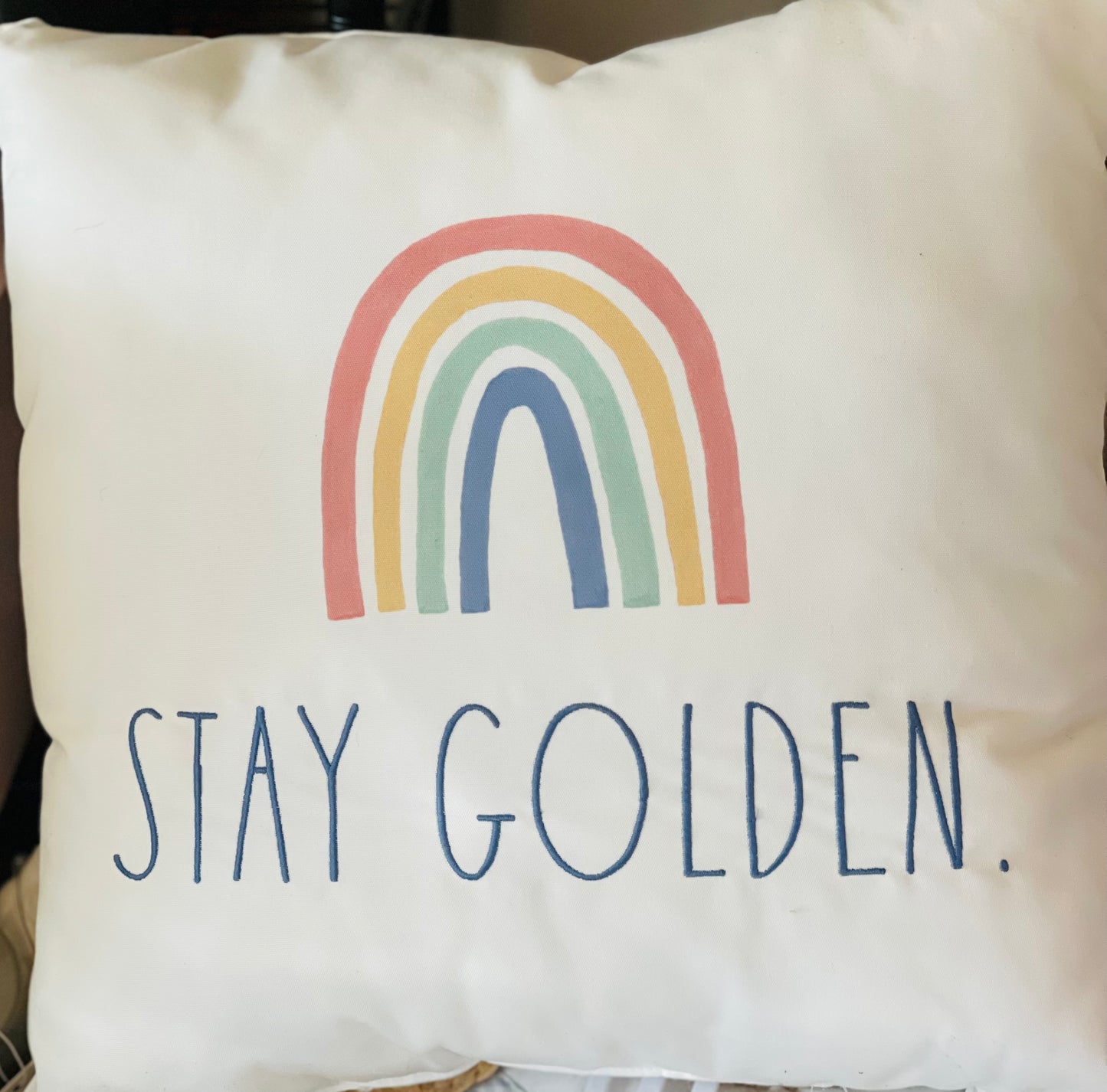 New Rae Dunn throw pillow STAY GOLDEN 20x20