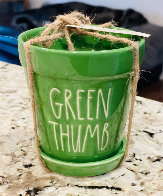 New Rae Dunn ceramic GREEN THUMB planter