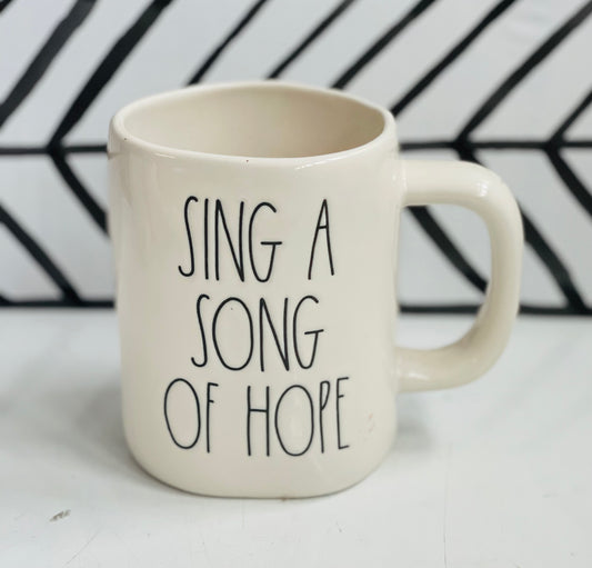 New Rae Dunn ceramic coffee mug-SING A SONG OF HOPE