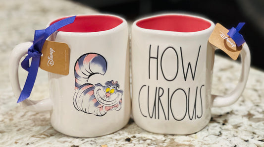 New Rae Dunn Alice in Wonderland movie coffee mug HOW CURIOUS