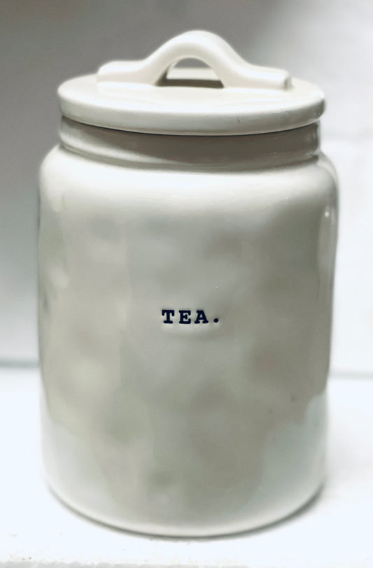 Rae Dunn Vintage ceramic Typewriter Collection Canister-TEA