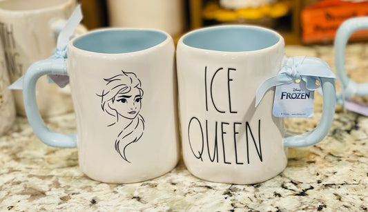 New Rae Dunn ceramic Elsa Disney Frozen coffee mug ICE QUEEN