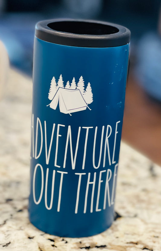 New Rae Dunn slim can coozie 12oz ADVENTURE IS OUT THERE