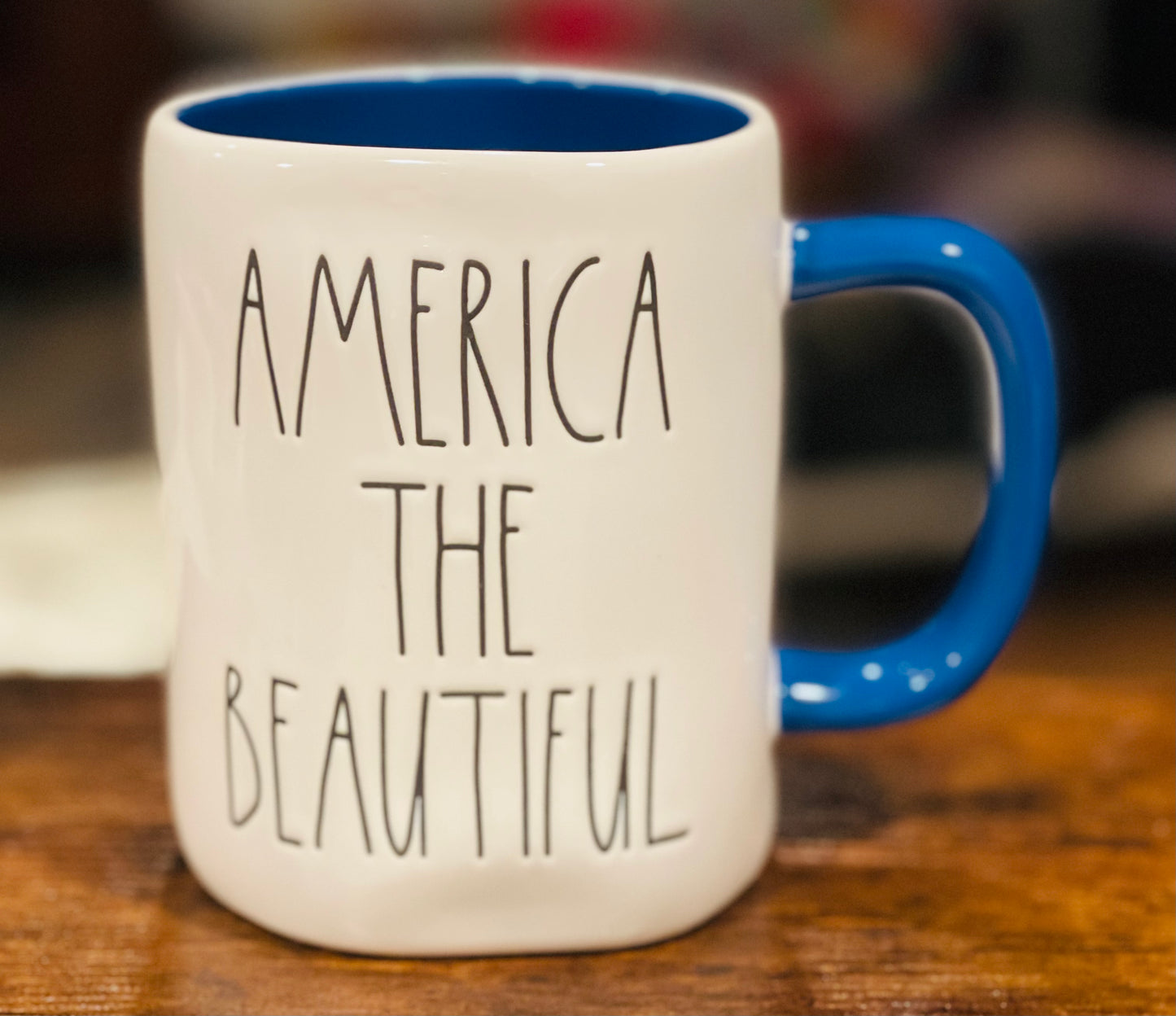 New Rae Dunn ceramic coffee mug Americana home decor AMERICA THE BEAUTIFUL