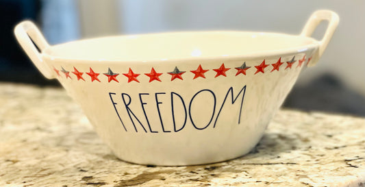 New Rae Dunn ceramic Americana bowl large FREEDOM