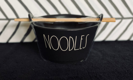 New Rae Dunn black ceramic bowl NOODLES