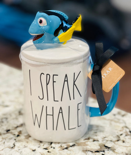 New Rae Dunn Pixar Finding Nemo movie topper mug-I SPEAK WHALE