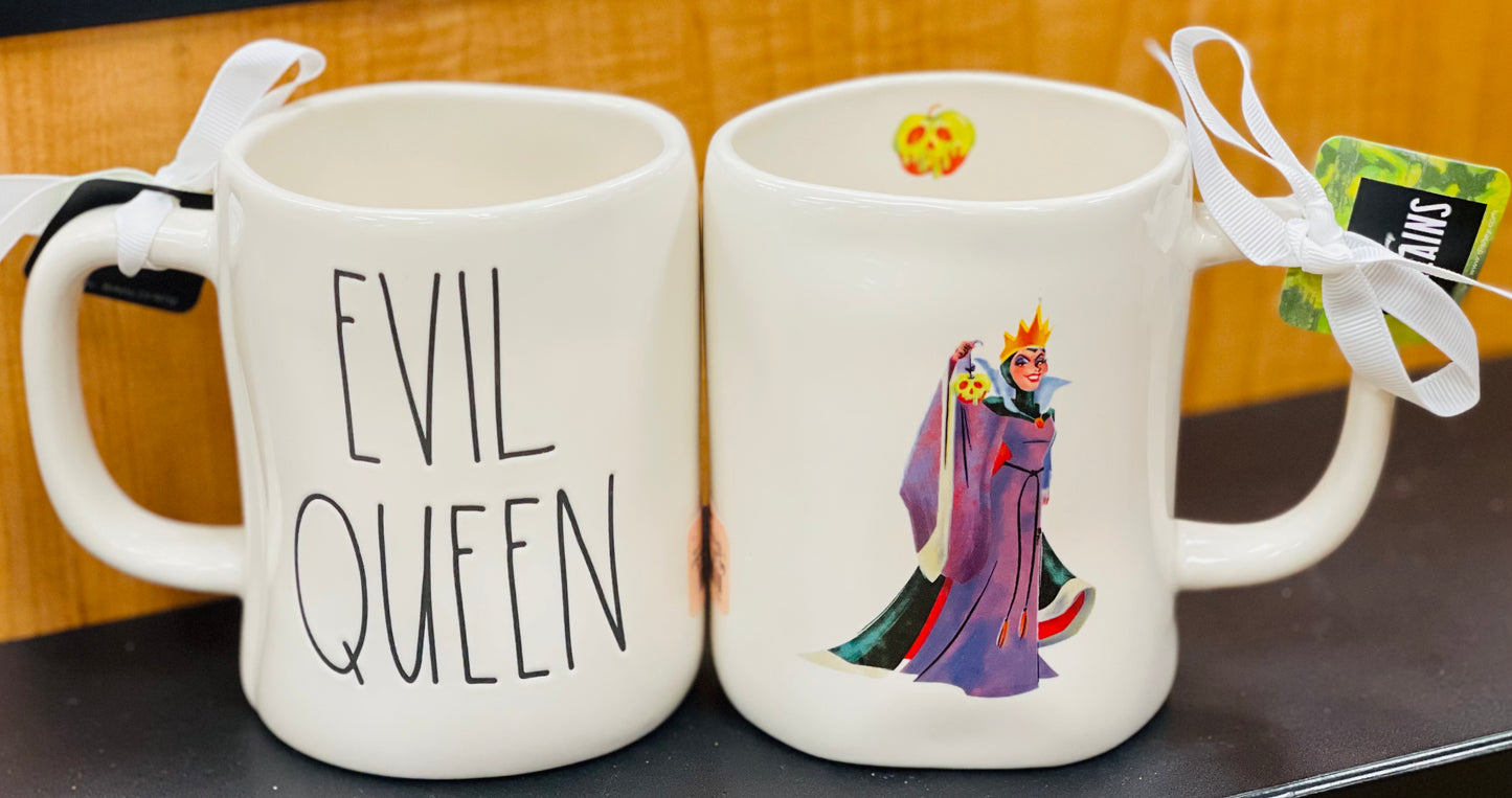 New Rae Dunn Disney Villan line ceramic coffee mug -EVIL QUEEN