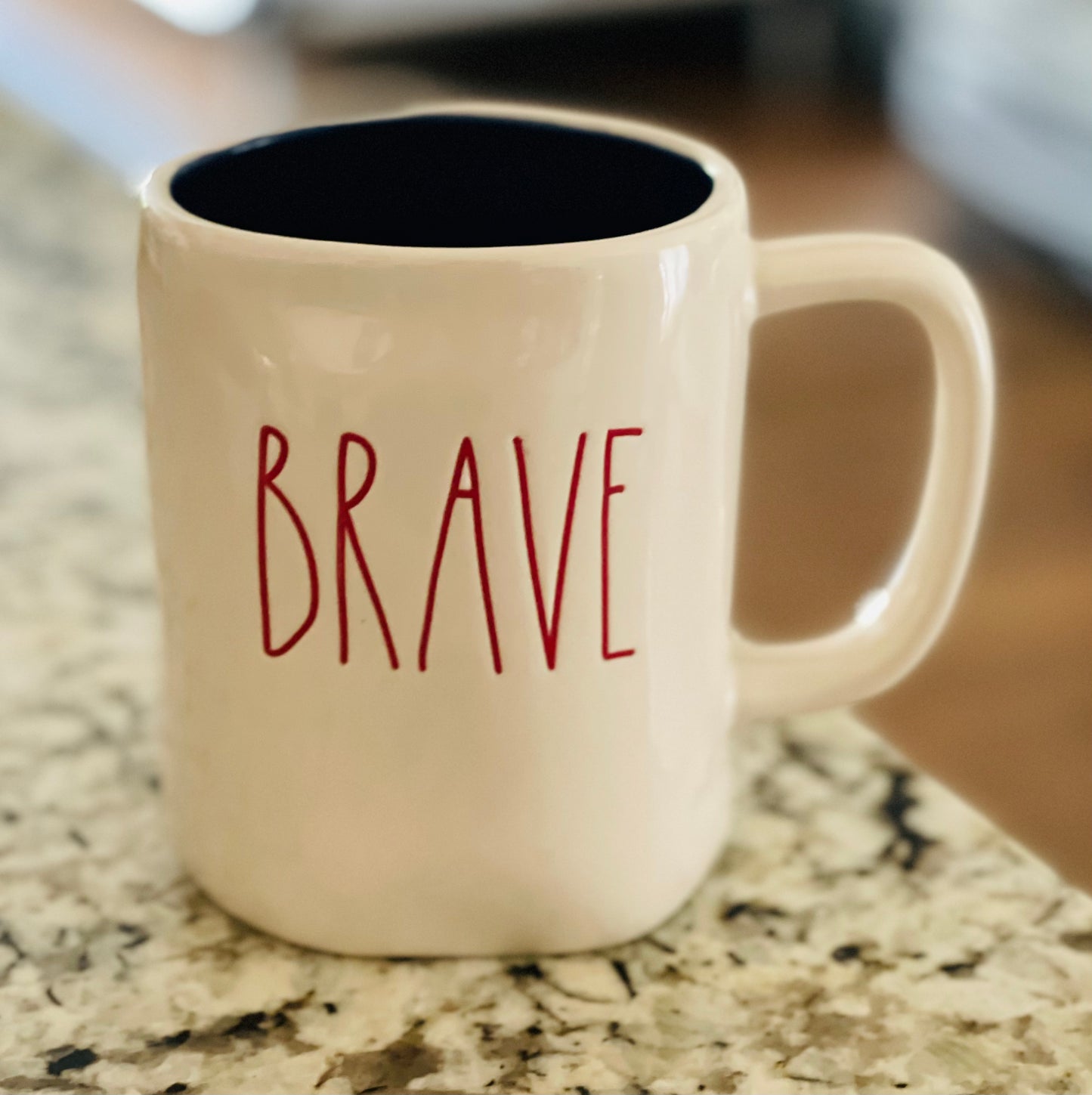 New Rae Dunn ceramic Americana home decor coffee mug BRAVE