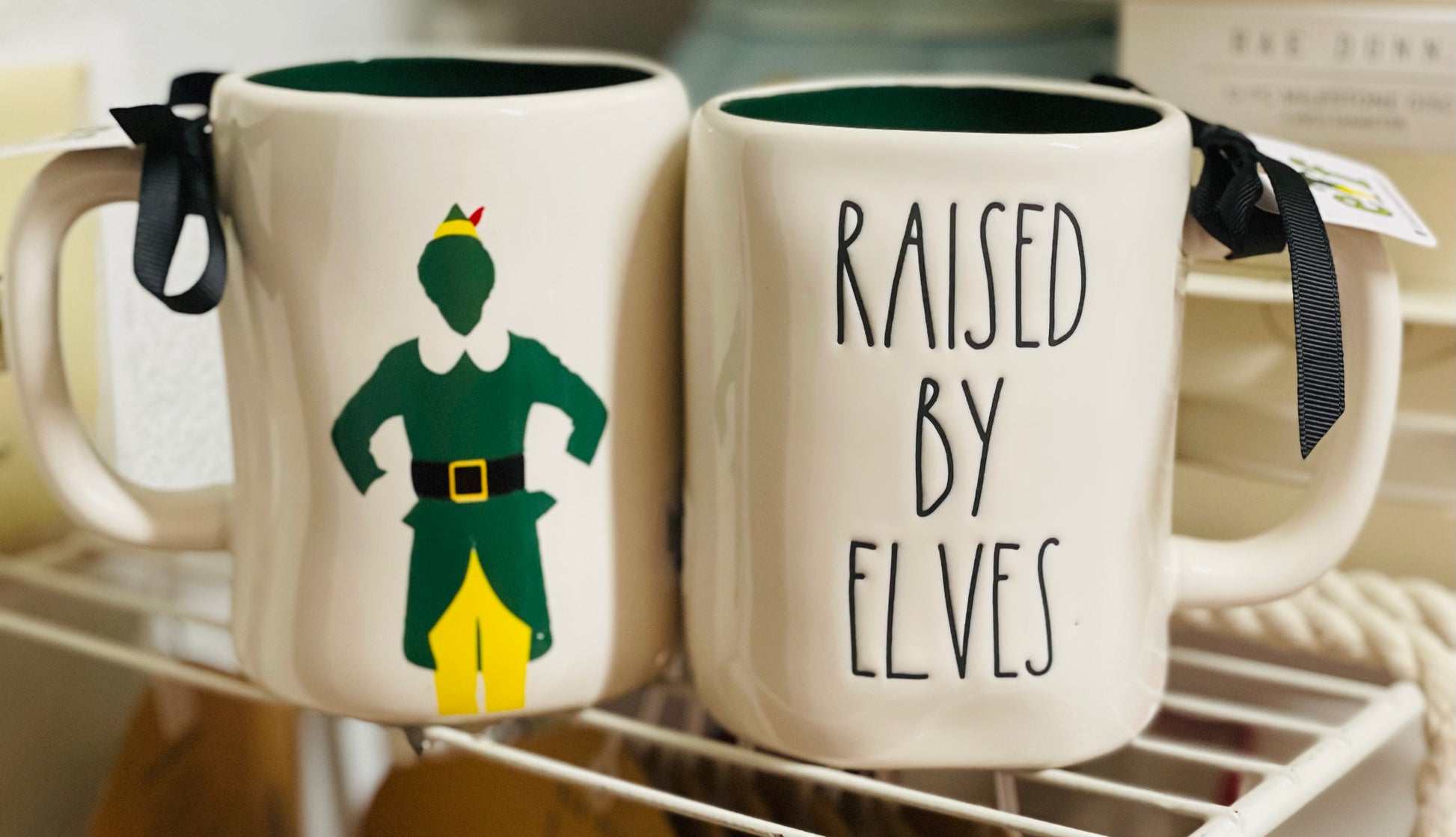 New Rae Dunn ceramic Buddy The Elf movie mug-RAISED BY ELVES – You