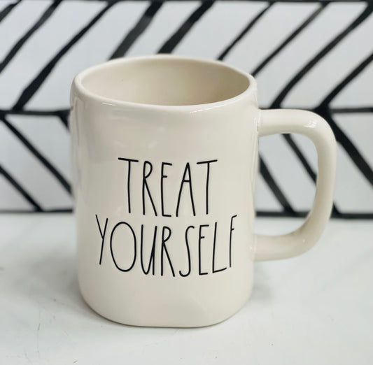 New Rae Dunn ceramic coffee mug-TREAT YOURSELF