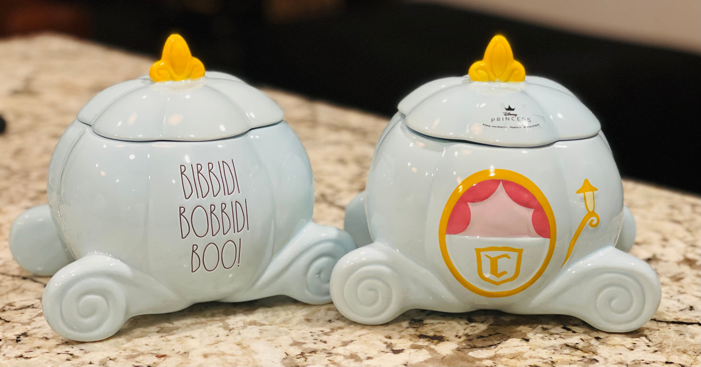 New Rae Dunn Disney Cinderella movie carriage canister cookie jar