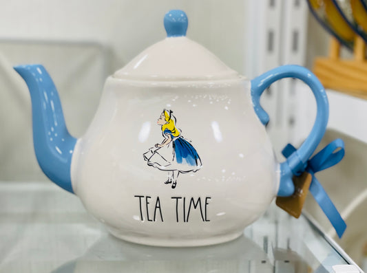 New Rae Dunn ceramic ALICE IN WONDERLAND Movie line teapot