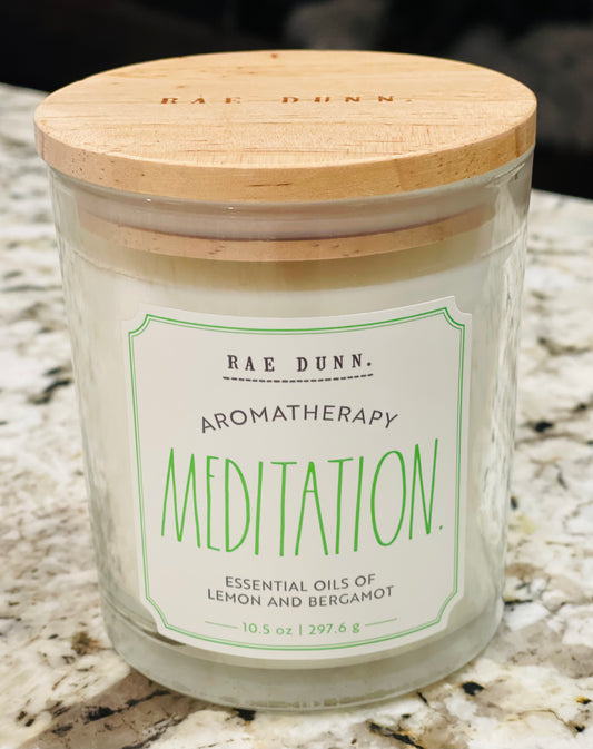 New Rae Dunn MEDITATION candle 10.5oz