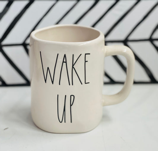 New Rae Dunn ceramic coffee mug- WAKE UP