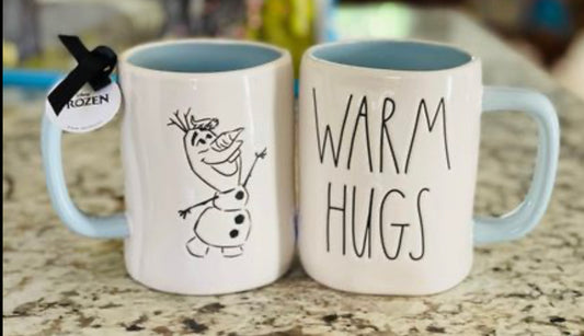 New Rae Dunn ceramic WARM HUGS Olaf coffee mug
