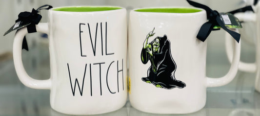 New Rae Dunn Halloween Disney Villan line ceramic coffee mug -EVIL WITCH