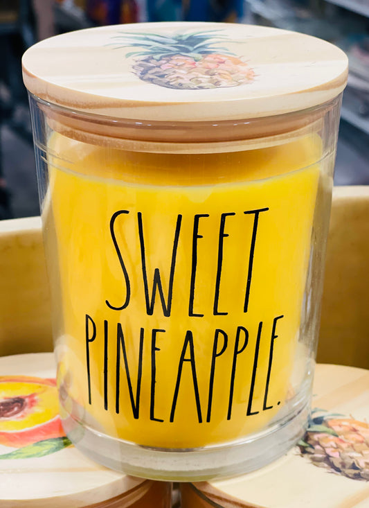 New Rae Dunn 16oz  SWEET PINEAPPLE candle