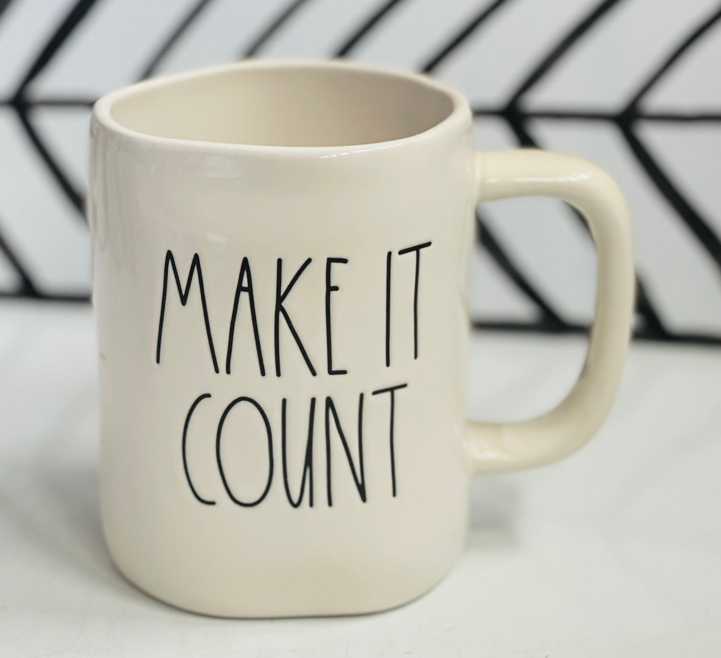 New Rae Dunn ceramic coffee mug-MAKE IT COUNT