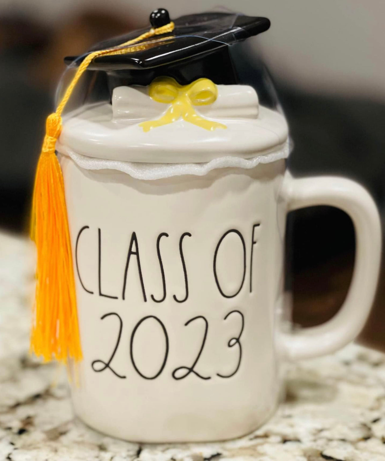 New Rae Dunn white ceramic topper coffee mug for the graduate