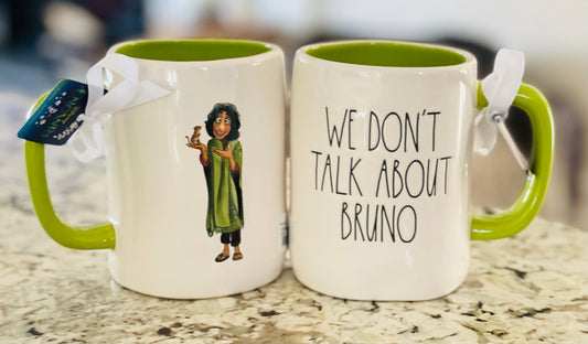 New Rae Dunn Disney Encanto movie ceramic coffee mug decor WE DONT TALK ABOUT BRUNO