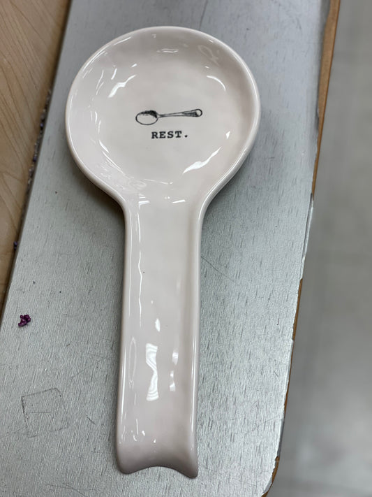 New Rae Dunn ceramic Icon kitchen spoon REST