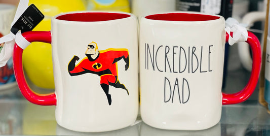 New Rae Dunn RED ceramic INCREDIBLE DAD coffee mug