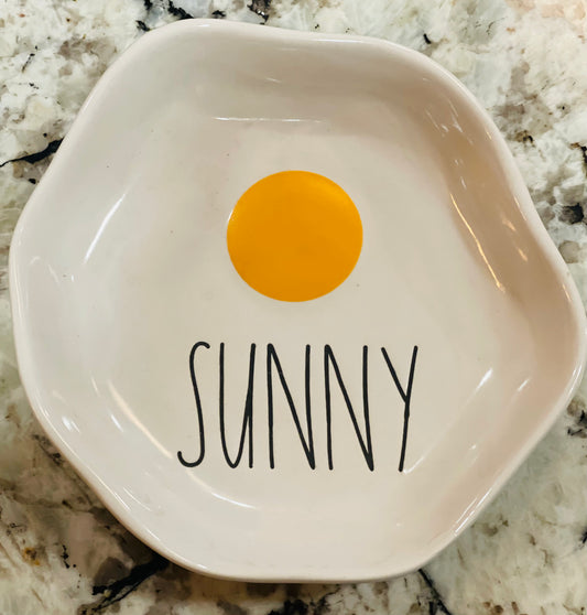 New Rae Dunn ceramic small SUNNY egg plate