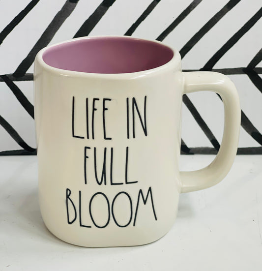 New Rae Dunn ceramic coffee mug-LIFE IN FULL BLOOM